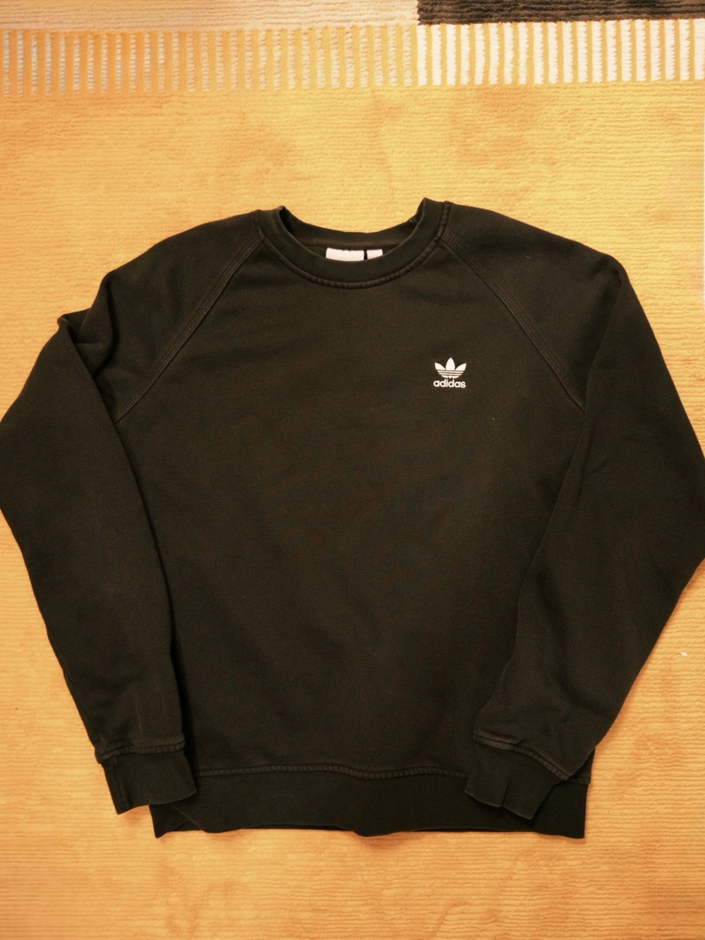 adidas Black Crewneck Sweatshirt with White Trefoil